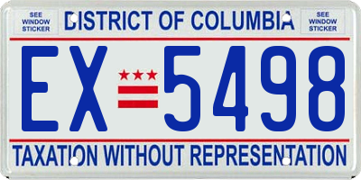 DC license plate EX5498