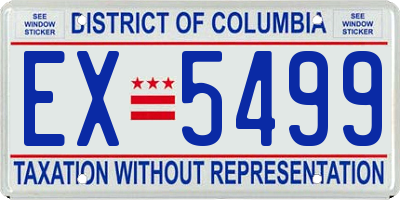 DC license plate EX5499