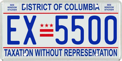 DC license plate EX5500