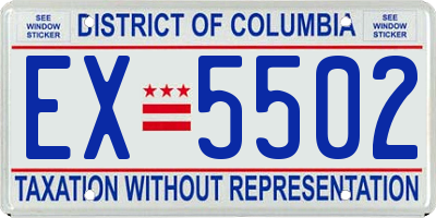 DC license plate EX5502