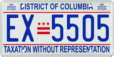 DC license plate EX5505