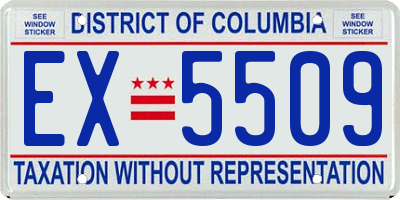DC license plate EX5509