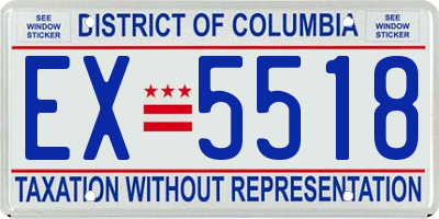 DC license plate EX5518