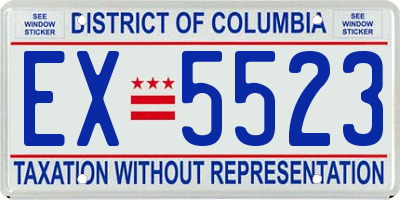 DC license plate EX5523