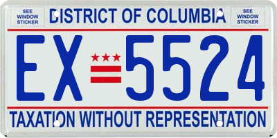 DC license plate EX5524