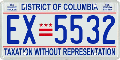 DC license plate EX5532