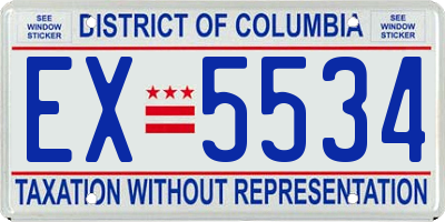 DC license plate EX5534