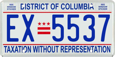 DC license plate EX5537