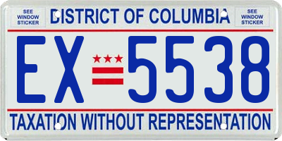 DC license plate EX5538