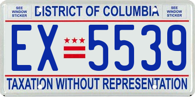 DC license plate EX5539