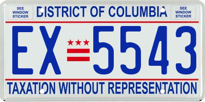 DC license plate EX5543