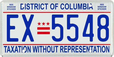 DC license plate EX5548