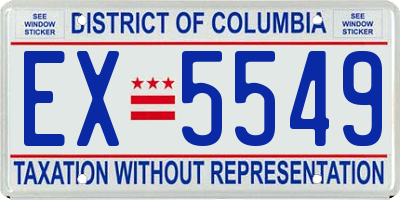 DC license plate EX5549