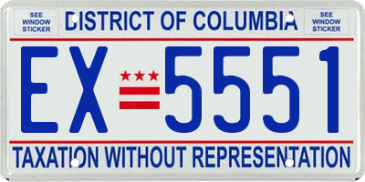 DC license plate EX5551
