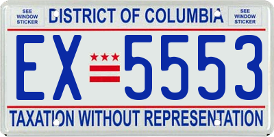 DC license plate EX5553
