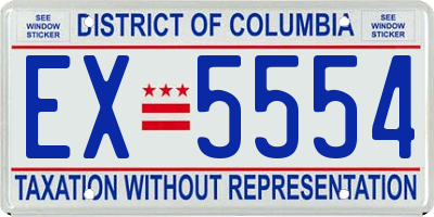DC license plate EX5554