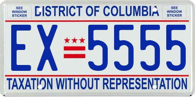 DC license plate EX5555