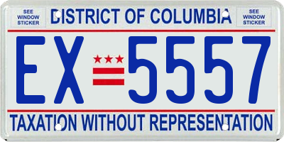 DC license plate EX5557