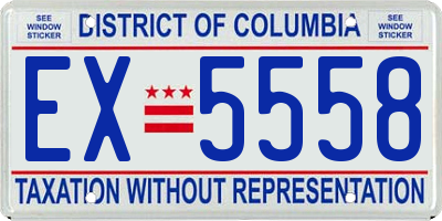 DC license plate EX5558