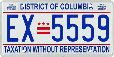 DC license plate EX5559