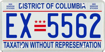 DC license plate EX5562