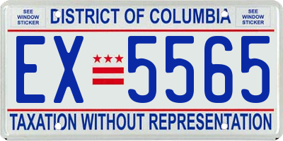 DC license plate EX5565
