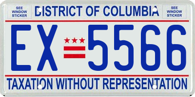 DC license plate EX5566