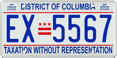 DC license plate EX5567