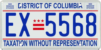 DC license plate EX5568