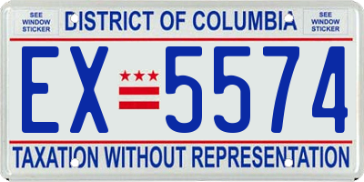 DC license plate EX5574