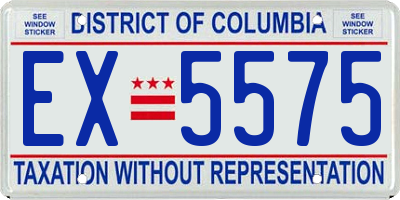 DC license plate EX5575