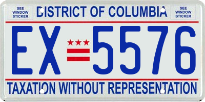 DC license plate EX5576