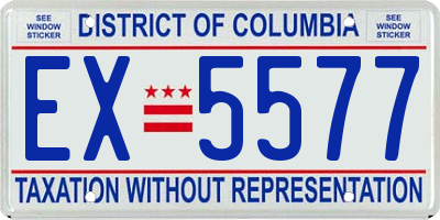 DC license plate EX5577