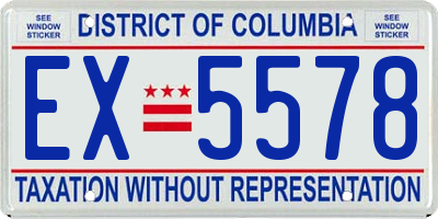 DC license plate EX5578