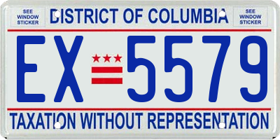 DC license plate EX5579