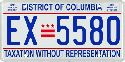 DC license plate EX5580
