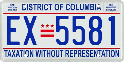DC license plate EX5581