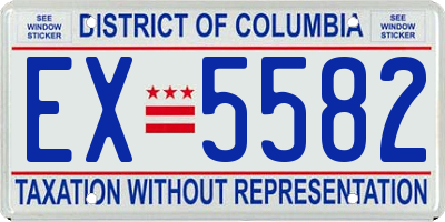 DC license plate EX5582
