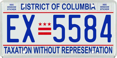 DC license plate EX5584