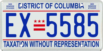 DC license plate EX5585