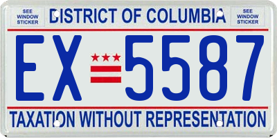 DC license plate EX5587