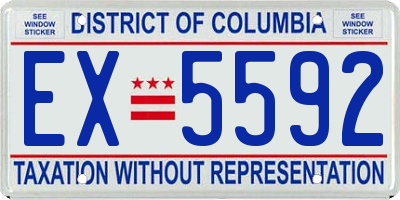 DC license plate EX5592