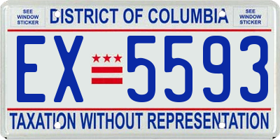 DC license plate EX5593