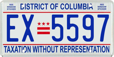 DC license plate EX5597