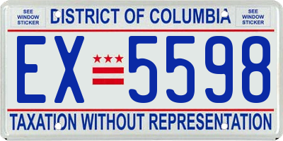DC license plate EX5598