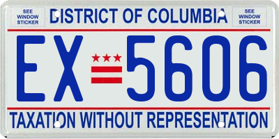 DC license plate EX5606