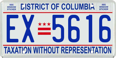 DC license plate EX5616
