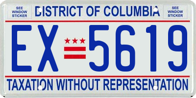 DC license plate EX5619