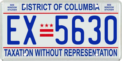 DC license plate EX5630