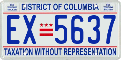 DC license plate EX5637
